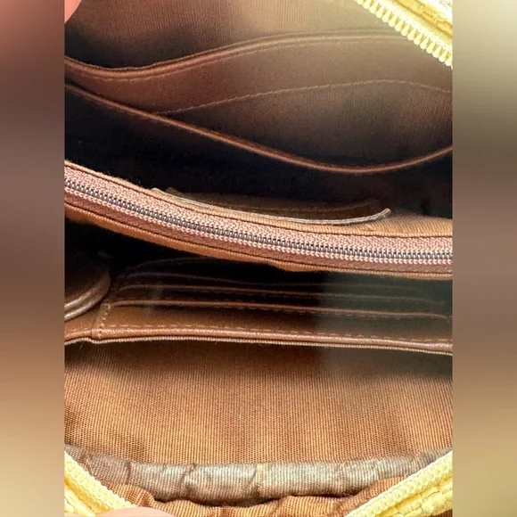 Etienne Aigner Beige and Brown Woven Crossbody Bag - Picture 10 of 13